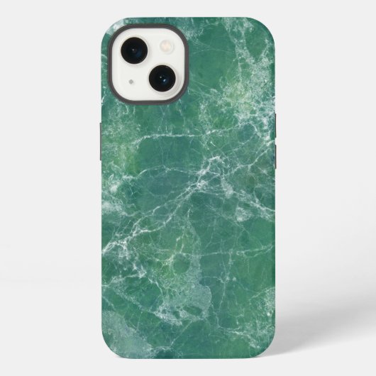 Grüne Marmorstruktur iPhone Hülle (Rückseite)