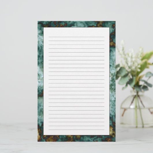 Grüne Marmorstruktur mit Venen Briefpapier (Stehend Vorderseite)