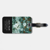 Grüne Marmorstruktur mit Venen Gepäckanhänger (Rückseite horizontal)