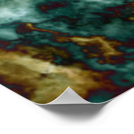 Grüne Marmorstruktur mit Venen Poster (Ecke)