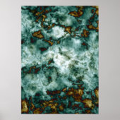 Grüne Marmorstruktur mit Venen Poster (Vorne)
