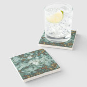 Grüne Marmorstruktur mit Venen Steinuntersetzer (Seitenansicht)