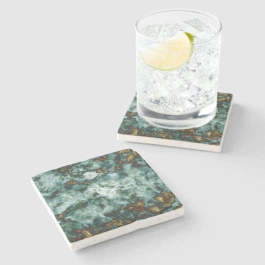 Grüne Marmorstruktur mit Venen Steinuntersetzer (Seitenansicht)