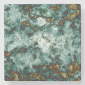 Grüne Marmorstruktur mit Venen Steinuntersetzer (Vorderseite)