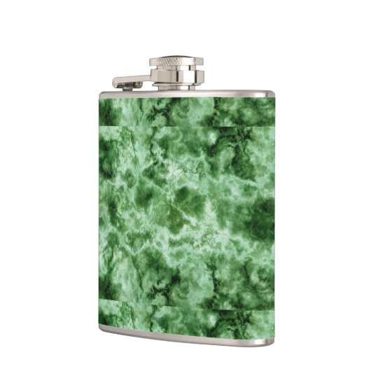 Grüne Marmortextur Flachmann (Links)