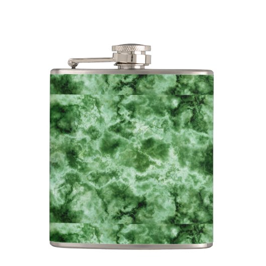 Grüne Marmortextur Flachmann (Vorderseite)