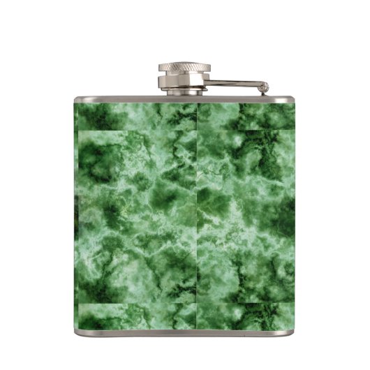 Grüne Marmortextur Flachmann (Rückseite)