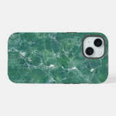 Grüne Marmortextur iPhone 15 Hülle (Rückseite (Horizontal))
