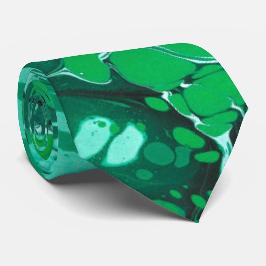 Grüne Marmortextur Krawatte (Gerollt)
