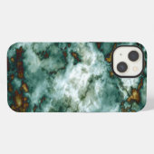 Grüne Marmortextur mit Adern iPhone Hülle (Rückseite (Horizontal))