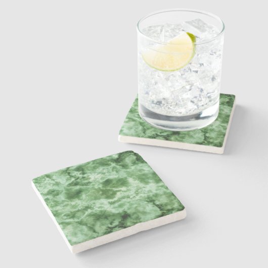 Grüne Marmortextur Steinuntersetzer (Seitenansicht)