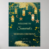 Grüne marokkanische Laternen grün personalisiert M Poster (Vorne)