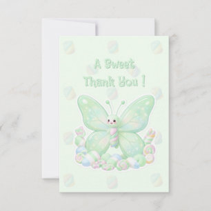 Grüne Marshmallow Schmetterling Baby Shower Danke