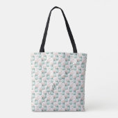 Grüne Mason-Gläser Rosa Blumen Tragetasche Tasche (Rückseite)