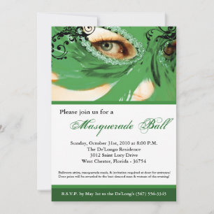 Grüne Masquerade-Maske Ball Kostüm Halloween Einladung