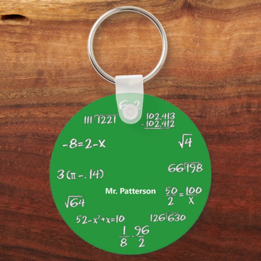 Grüne Mathematik-Gleichungen Schlüsselanhänger (Vorderseite)