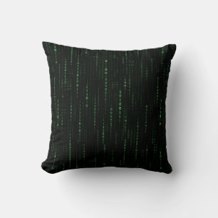 Grüne Matrix-Binär-Code-Cyberpunk-Tech-Design Kissen