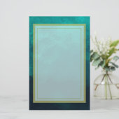 Grüne Mattierte Glastextur Briefpapier (Stehend Vorderseite)