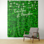 Grüne Mauer - Twinkling Lights Hochzeitsfeier Wandteppich (Beispiel)