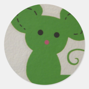 grüne Maus Runder Aufkleber