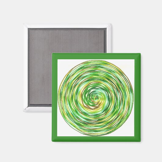 Grüne Meditation Magnet (Vorderseite/Rückseite)