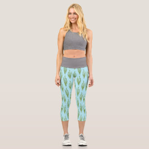Grüne Meeresalgen Ozean Pflanzen Naturliebhaber Bl Capri Leggings