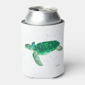 Grüne Meeresschildkröte Aquarell Küstentropische O Dosenkühler (Kanne Vorderseite)