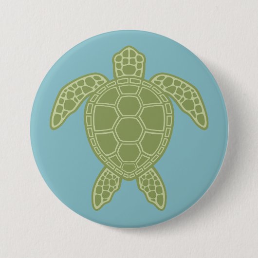 Grüne Meeresschildkröte Button (Vorderseite)