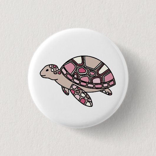 Grüne Meeresschildkröte Button (Vorderseite)