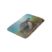 Grüne Meeresschildkröte der Bucht an der Badematte (Schrägansicht)