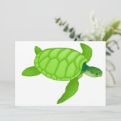 Grüne Meeresschildkröte-Einladungen Einladung (Stehend Vorderseite)