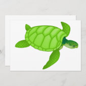 Grüne Meeresschildkröte-Einladungen Einladung (Vorne/Hinten)