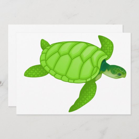 Grüne Meeresschildkröte-Einladungen Einladung (Vorne/Hinten)