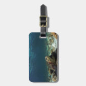 Grüne Meeresschildkröte entspannt unter Wasser Lag Gepäckanhänger (Vorderseite vertikal)