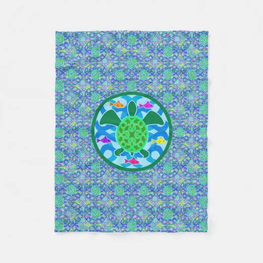 Grüne Meeresschildkröte Fleecedecke (Vorderseite)