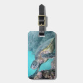 Grüne Meeresschildkröte Hawaiis Gepäckanhänger (Vorderseite vertikal)