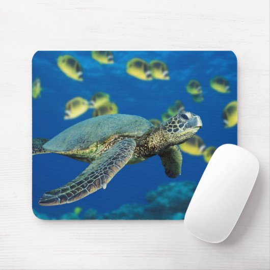 Grüne Meeresschildkröte Mousepad (Mit Mouse)