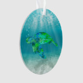 Grüne Meeresschildkröte Ornament (Vorderseite)