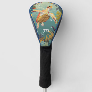 Grüne Meeresschildkröte schwimmt im Pazifischen Oz Golf Headcover