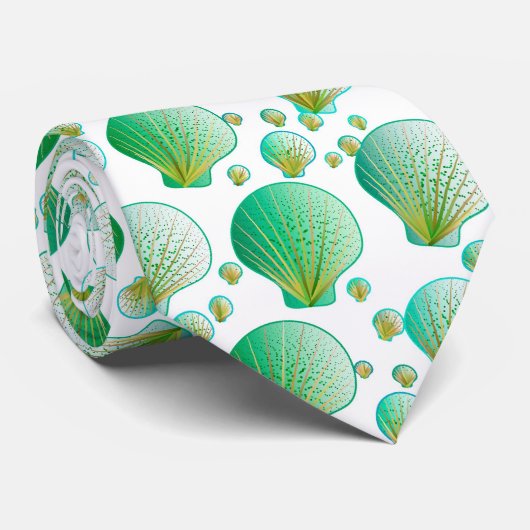 Grüne Meeresschnecken auf weiß Krawatte (Gerollt)