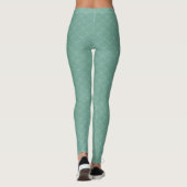 Grüne Meerjungfische Muster Leggings (Rückseite)