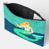 Grüne Meerjungfrau Abstrakte Malerei Zubehörtasche (Offen)