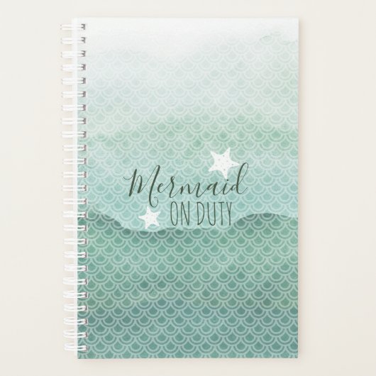 Grüne Meerjungfrau für wöchentlichen Dienstplan Planer (Vorderseite)