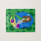 Grüne Meerjungfrau mit Dolphin Puzzle (Horizontal)