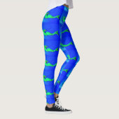 Grüne Meerjungfrauen blau schwimmen Leggings (Rechts)