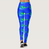Grüne Meerjungfrauen blau schwimmen Leggings (Rückseite)