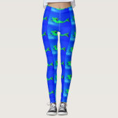 Grüne Meerjungfrauen blau schwimmen Leggings (Vorderseite)