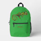Grüne, mehrfarbige Gemusterte Lizard Bedruckter Rucksack (Vorderseite)