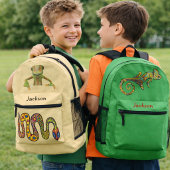 Grüne, mehrfarbige Gemusterte Lizard Bedruckter Rucksack