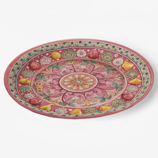 Grüne Melaminpapierplatte Pappteller (Schrägansicht)